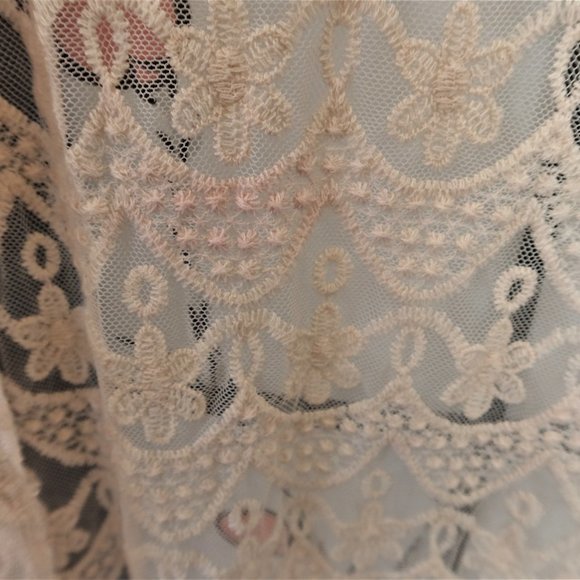 Blue Rain Cream Lacy Cardigan Size Large - Picture 2 of 14